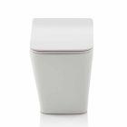 Vaso WC a Pavimento di Design Moderno Italiano in Ceramica con Coprivaso - Enzu Viadurini