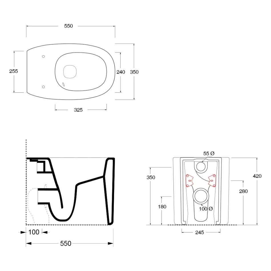 Vaso WC a Terra in Ceramica di Diversi Colori Made in Italy - Ragazza Viadurini