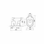 Vaso WC da Terra in Ceramica Bianca con Sedile Nero Made in Italy - Nausica Viadurini