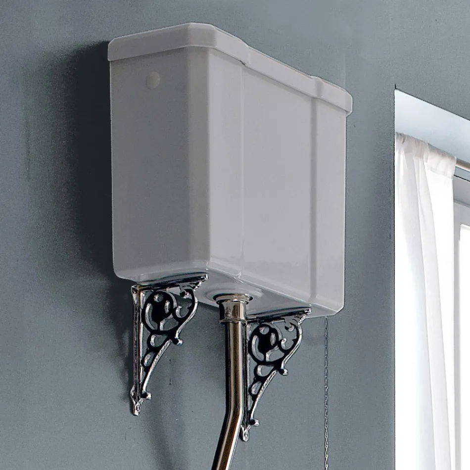 Vaso WC da Terra Vintage in Ceramica con Cassetta Made in Italy - Marwa Viadurini