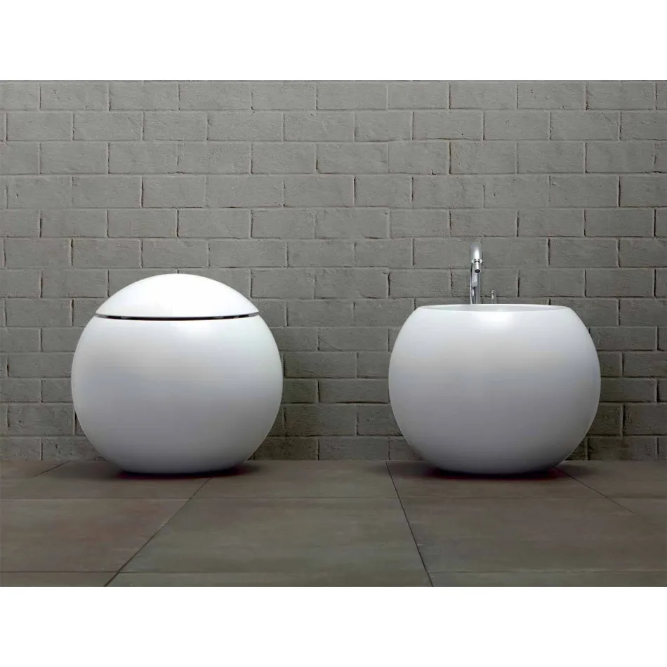 Vaso WC di Design a Sfera Fatto in Italia in Ceramica Fanna Viadurini