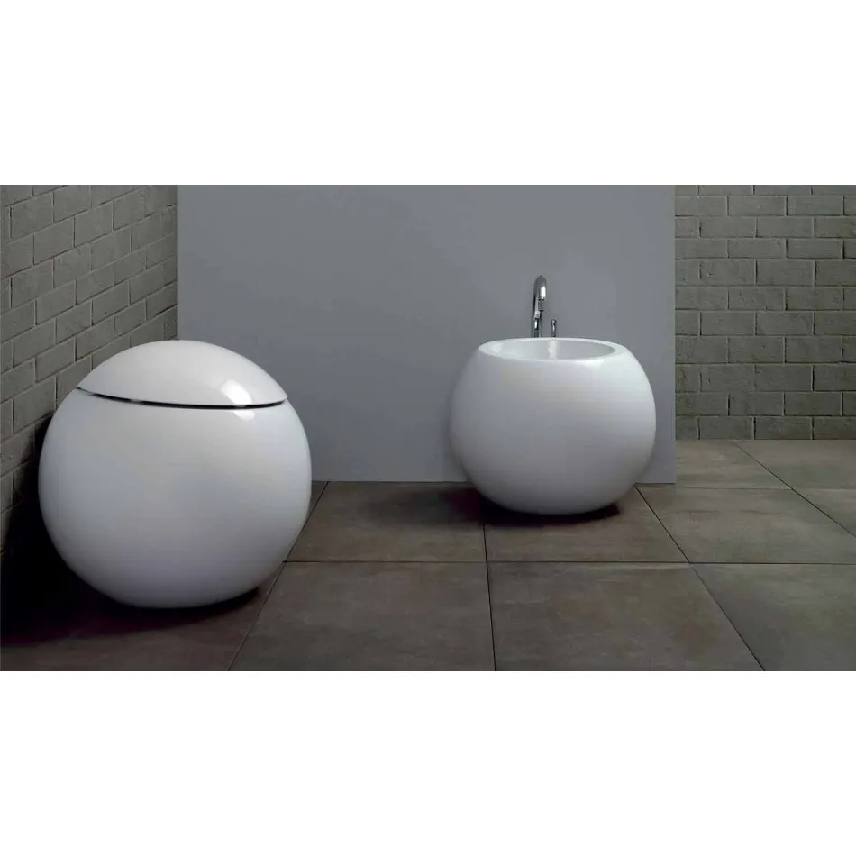 Vaso WC di Design a Sfera Fatto in Italia in Ceramica Fanna Viadurini