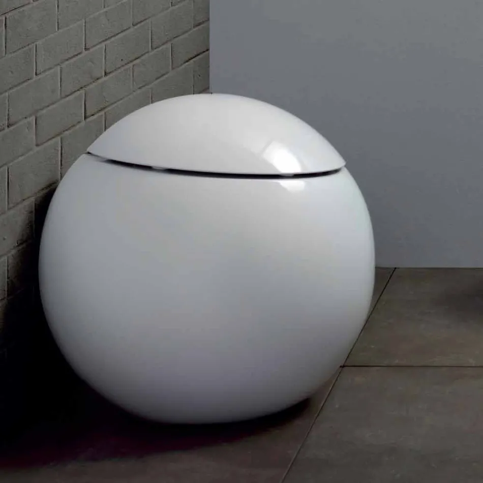 Vaso WC di Design a Sfera Fatto in Italia in Ceramica Fanna Viadurini