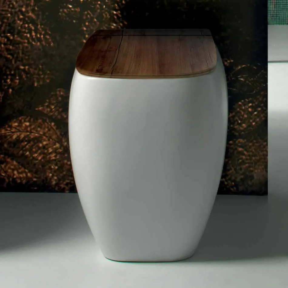 Vaso WC in ceramica bianca dal design moderno Gais, made in Italy Viadurini