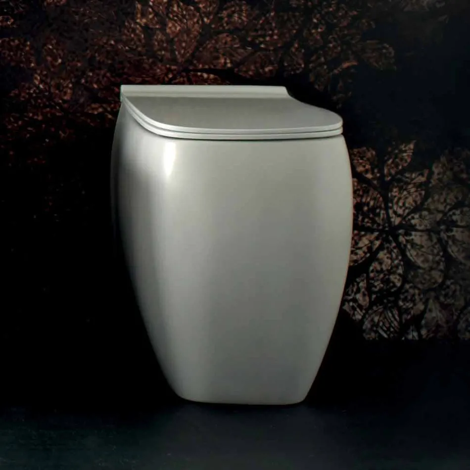 Vaso WC in ceramica bianca dal design moderno Gais, made in Italy Viadurini