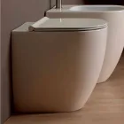 Vaso WC in ceramica bianca design moderno Shine Square H50 Rimless Viadurini