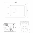 Vaso WC in ceramica bianca design moderno Sun Square, made in Italy Viadurini