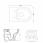 Vaso WC in ceramica bianca Star 54x35cm made in Italy, design moderno Viadurini