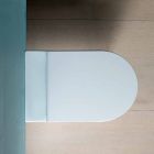 Vaso WC in ceramica bianco moderno Sun Round 57x37 cm made in Italy Viadurini