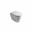 Vaso WC in ceramica bianco moderno Sun Round 57x37 cm made in Italy Viadurini