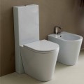 Vaso WC in ceramica bianco moderno Sun Round 57x37 cm made in Italy