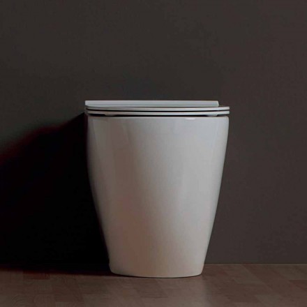 Vaso WC moderno in ceramica bianca Shine Square Rimless made in Italy  Viadurini