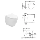 Vaso Wc Rimless in Ceramica Matt di Due Colori e Sedile Soft Close - Aster   Viadurini