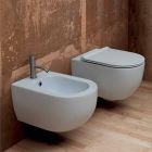 Vaso WC sospeso in ceramica design moderno Star 55x35 made in Italy Viadurini