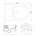 Vaso WC sospeso in ceramica moderno Sun Round 57x37 cm, made in Italy Viadurini