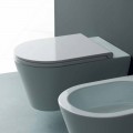 Vaso WC sospeso in ceramica moderno Sun Round 57x37 cm, made in Italy