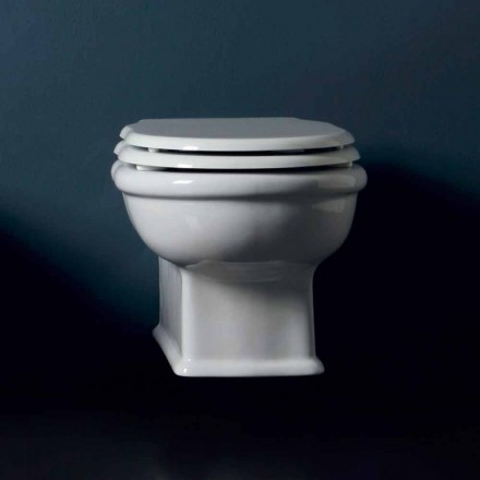 Vaso WC sospeso moderno in ceramica bianca Style 54x36 made in Italy Viadurini
