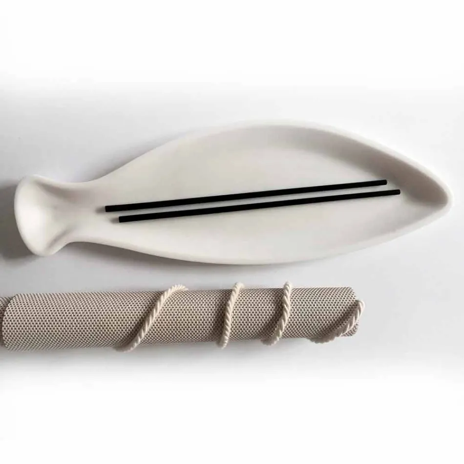 Vassoio da Cucina in Marmo Bianco di Carrara Fatto a Mano in Italia - Fish Viadurini