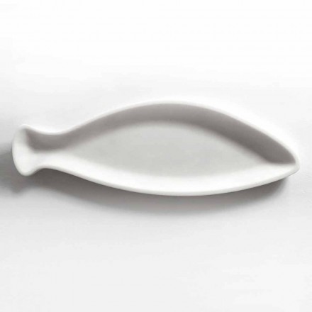 Vassoio da Cucina in Marmo Bianco di Carrara Fatto a Mano in Italia - Fish Viadurini