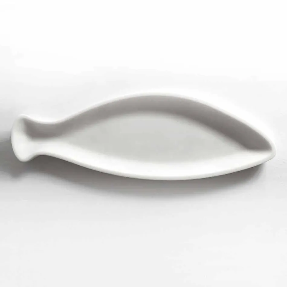 Vassoio da Cucina in Marmo Bianco di Carrara Fatto a Mano in Italia - Fish Viadurini