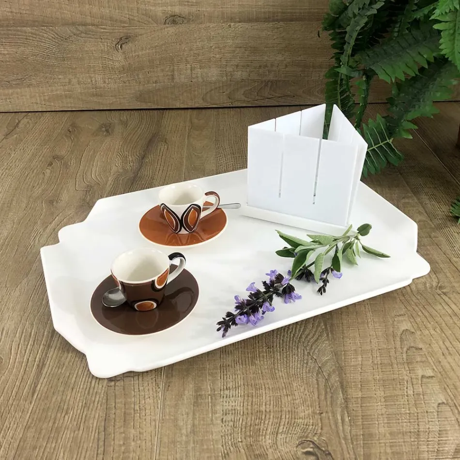 Vassoio da Cucina Rettangolare in Corian Bianco Qualità Made in Italy- Ivanova Viadurini