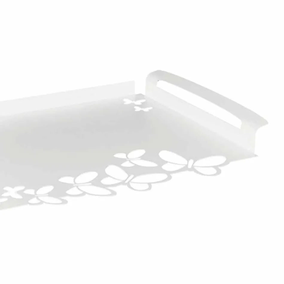 Vassoio da Portata di Design Ferro Bianco, Beige o Avorio Made in Italy – Leida Viadurini