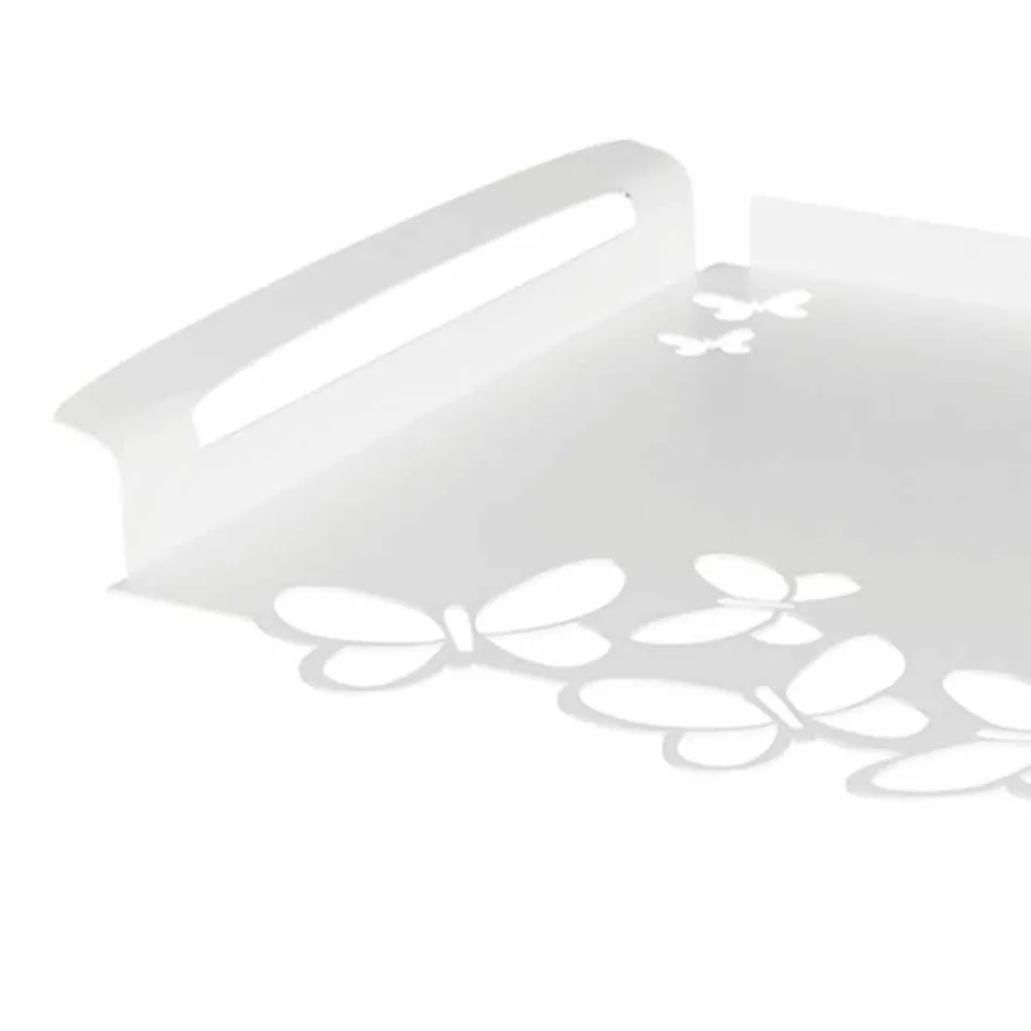 Vassoio da Portata di Design Ferro Bianco, Beige o Avorio Made in Italy – Leida Viadurini