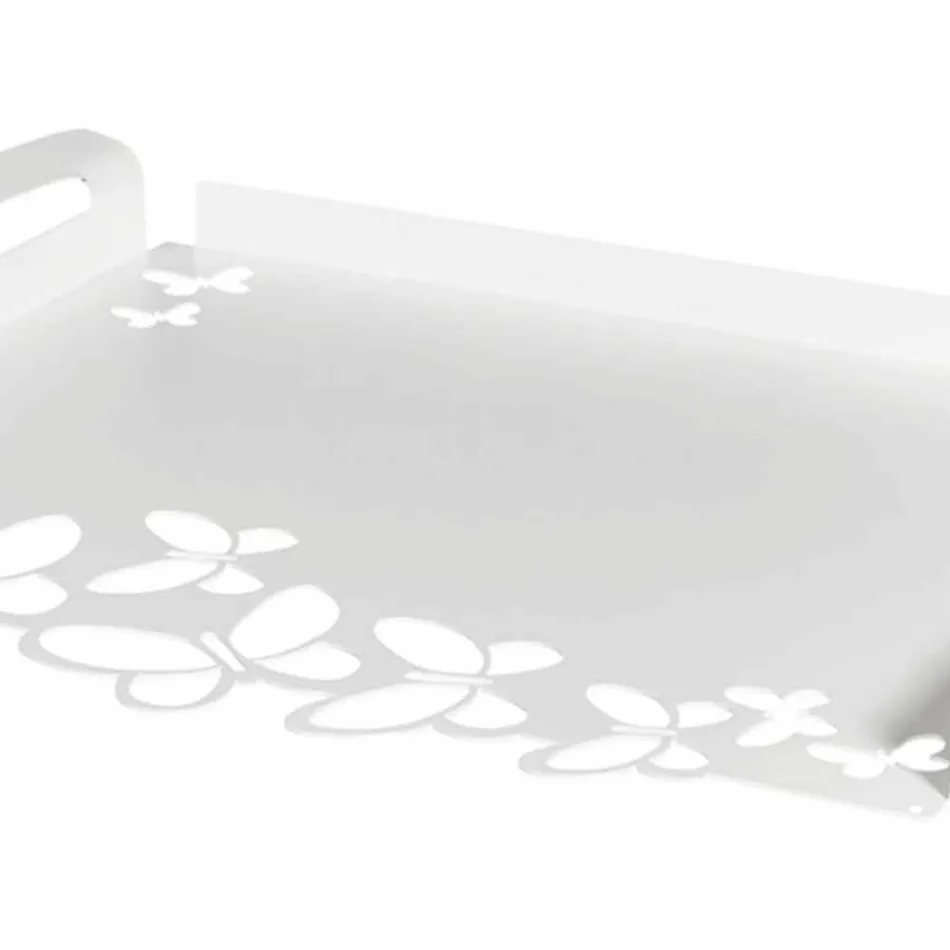Vassoio da Portata di Design Ferro Bianco, Beige o Avorio Made in Italy – Leida Viadurini