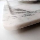 Vassoio Rettangolare in Marmo Bianco Venato Moderno Made in Italy - Stora Viadurini