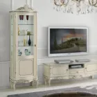 Vetrina Classica in Legno Noce Bianco o Moka Made in Italy - Chantilly Viadurini