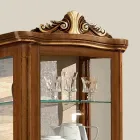 Vetrina Classica in Legno Noce Bianco o Moka Made in Italy - Chantilly Viadurini