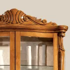 Vetrina Classica in Legno Noce Intarsiato 4 Ante Made in Italy - Commodo Viadurini
