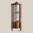 Vetrina da Soggiorno 1 Anta e 2 Cassetti in Legno Made in Italy - Leonor Viadurini