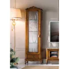 Vetrina da Soggiorno Classica in Legno Noce 1 Anta Made in Italy - Ronald Viadurini