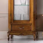 Vetrina da Soggiorno Classica in Legno Noce 1 Anta Made in Italy - Ronald Viadurini