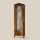 Vetrina da Soggiorno Classica in Legno Noce 1 Anta Made in Italy - Ronald Viadurini