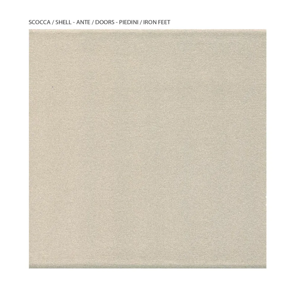 Vetrina da Soggiorno con 1 Anta in Mdf Finitura Nichel Made in Italy - Hilde Viadurini