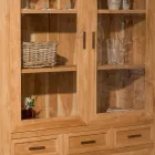 Vetrina da Soggiorno in Teak Massello con 4 Ante e 3 Cassetti - Sanda Viadurini