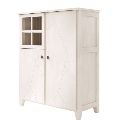 Vetrina da Soggiorno Struttura in Legno Massello di Abete Realizzata in Italia - Pascual Viadurini