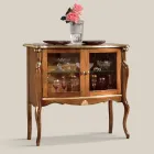 Vetrina Soggiorno 2 Ante in Legno Noce o Bianco Made in Italy - London Viadurini