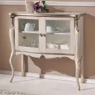 Vetrina Soggiorno 2 Ante in Legno Noce o Bianco Made in Italy - London Viadurini