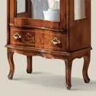 Vetrina Soggiorno Classica Legno Noce con Anta Made in Italy - Versaille Viadurini