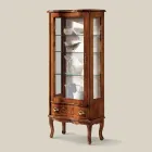 Vetrina Soggiorno Classica Legno Noce con Anta Made in Italy - Versaille Viadurini