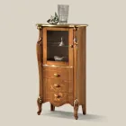 Vetrina Soggiorno con 1 Anta in Vetro e 3 Cassetti Made in Italy - London Viadurini