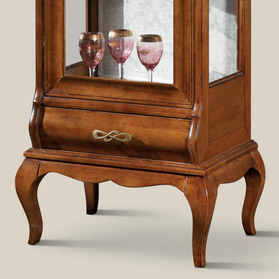 Vetrina Soggiorno di Lusso in Legno Noce Classica Made in Italy - Hastings Viadurini