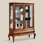Vetrina Soggiorno di Lusso in Legno Noce Classica Made in Italy - Hastings Viadurini