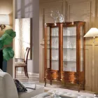 Vetrina Stile Classico Legno con Ante e Cassetti Made in Italy - Versaille Viadurini
