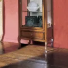 Vetrinetta con 1 Cassetto, 1 Anta e Ripiani in Vetro Made in Italy - Anansi Viadurini