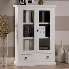 Vetrinetta in Legno con 1 Cassetto, 2 Ante e 2 Ripiani Made in Italy - Nanna Viadurini