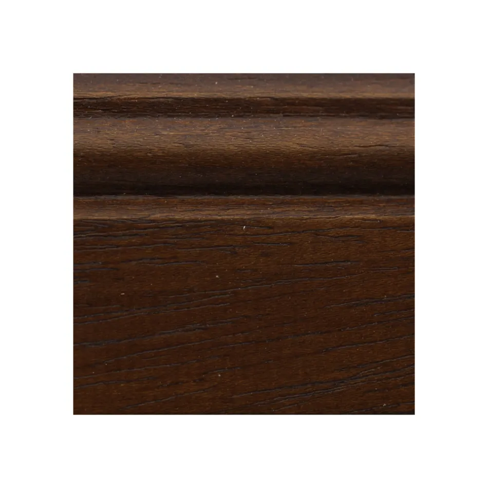 Vetrinetta in Legno Finitura Noce Patinato con Decoro Giglio Made in Italy - Donn Viadurini